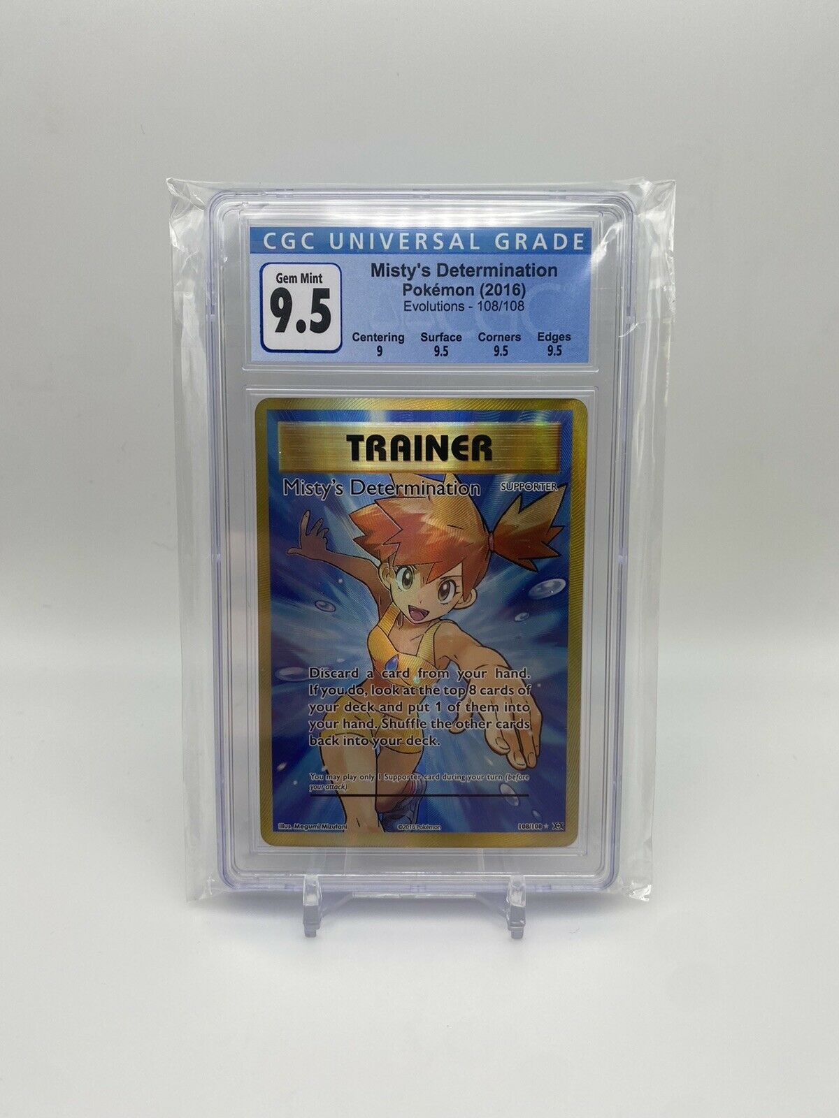 Misty's Determination 2016 Pokemon XY Evolutions #108/108 Full Art CGC 9.5 Mint