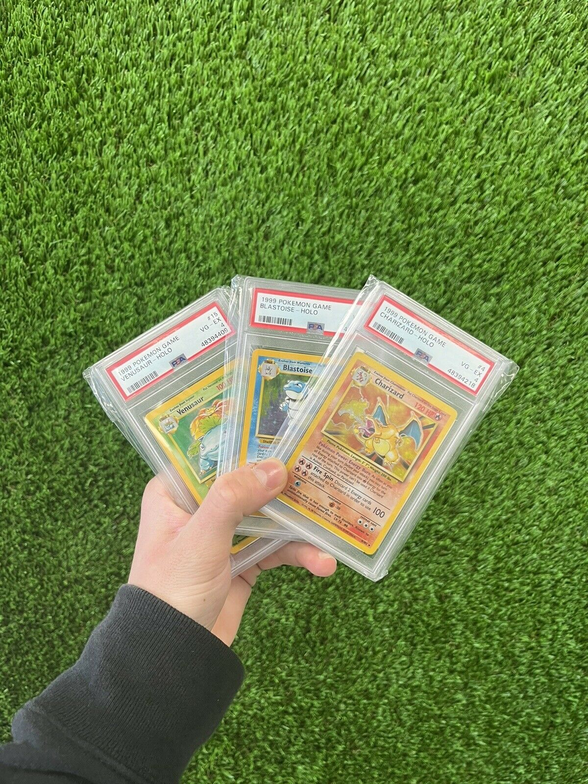 POKEMON BASE SET CHARIZARD, BLASTOISE, VENUSAUR TRIO PSA 4  *FREE NEXT DAY AIR!*