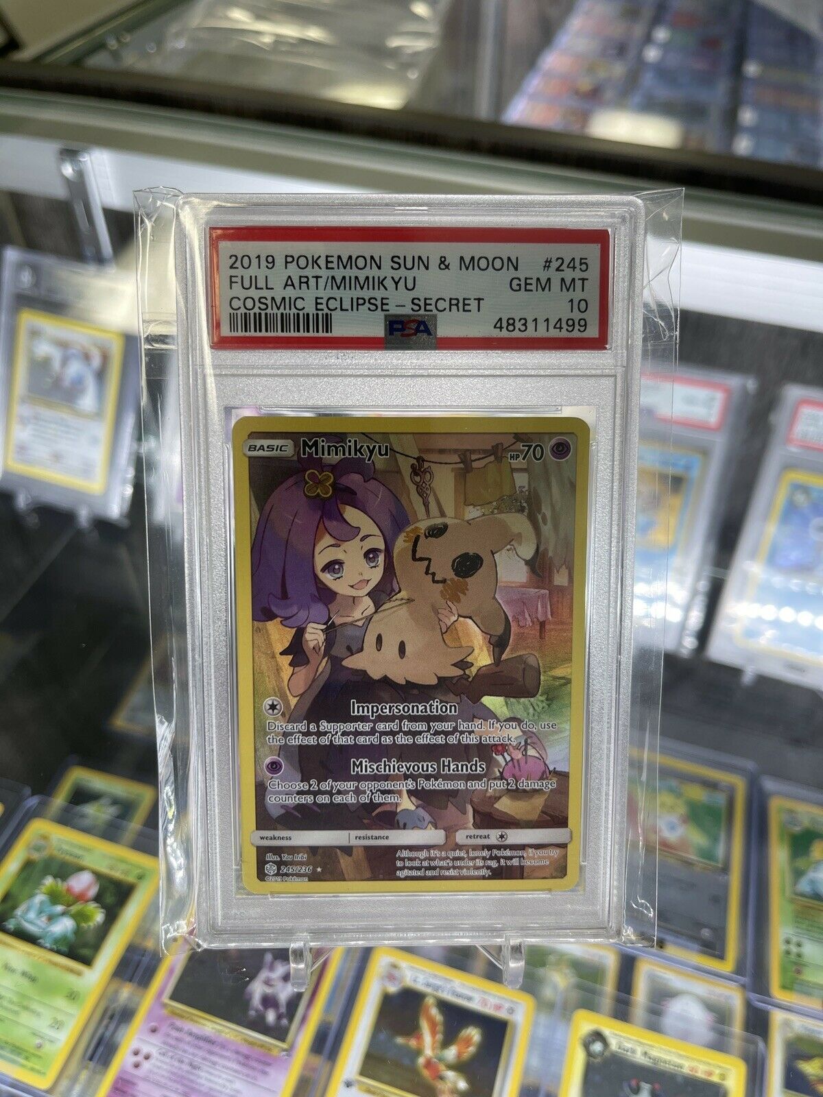 Pokemon Cosmic Eclipse Mimikyu Full Art #245 PSA 10 *FREE NEXT DAY AIR!*