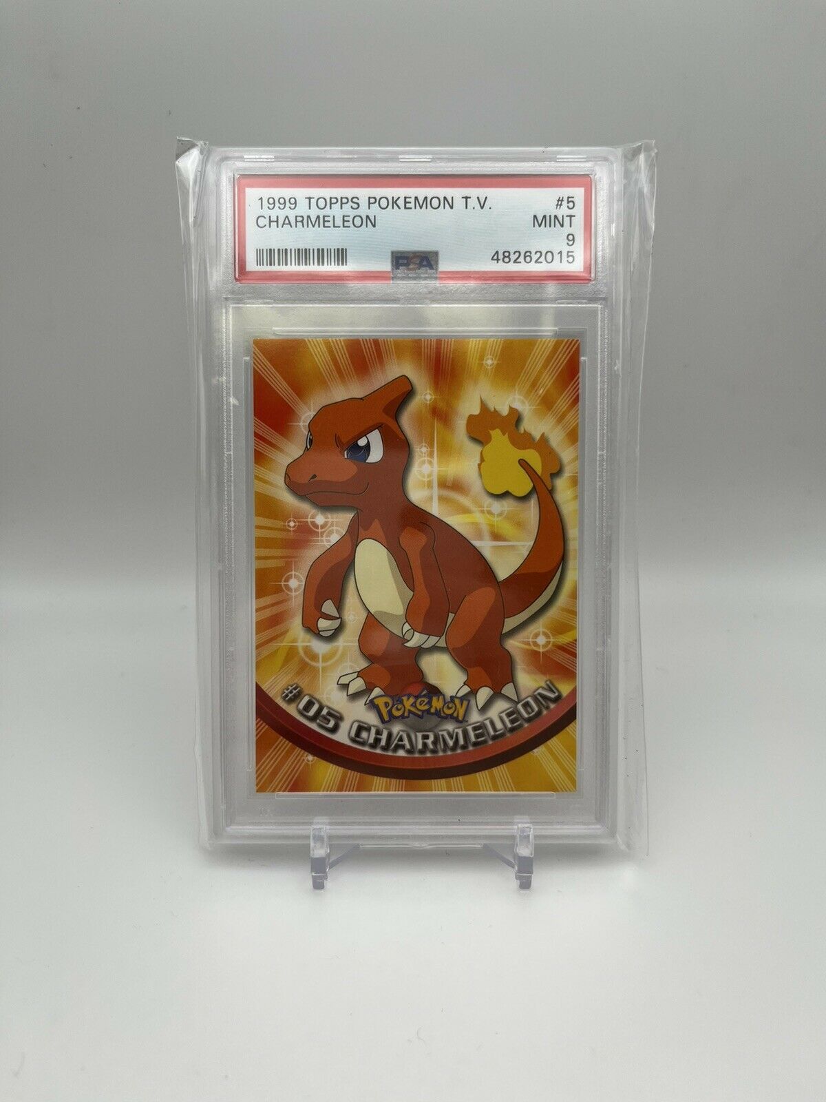 1999 Topps Pokemon TV Animation Charmeleon Rainbow Foil! PSA 9! Low Pop!