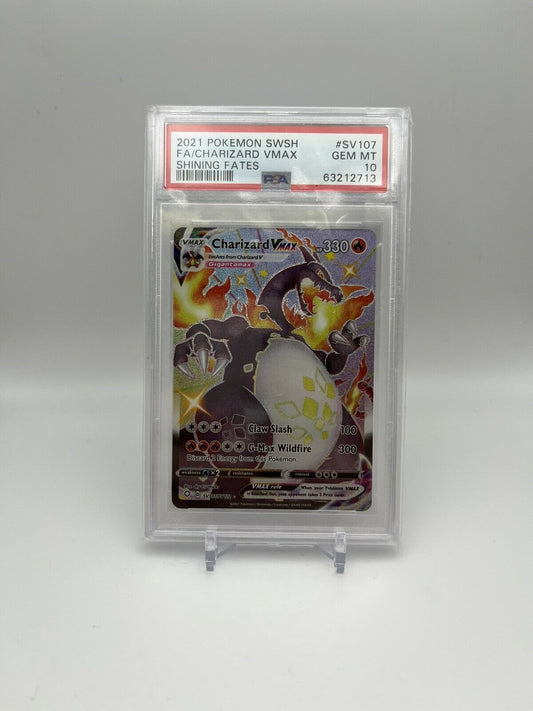 2021 Pokemon Sword Shield Shining Fates #SV107 CHARIZARD VMAX PSA 10 GEM MINT