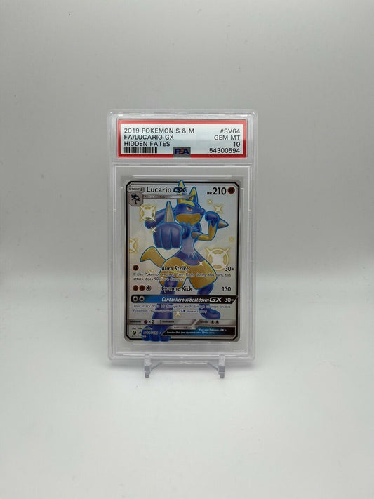 2019 Pokemon Sun & Moon #SV64 Lucario GX Full Art PSA 10 Gem MINT. Hidden Fates
