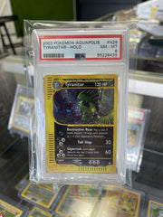 2003 Pokemon Aquapolis Tyranitar Holo H28 PSA 8 *FREE NEXT DAY AIR*