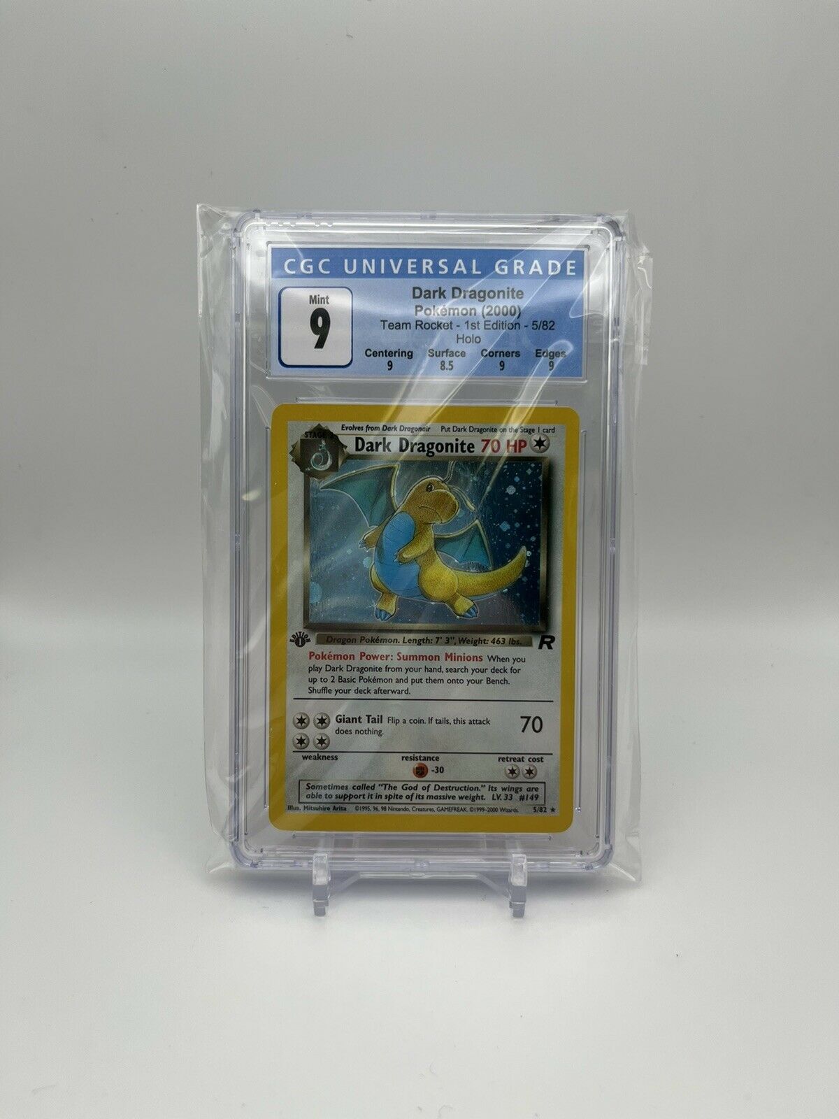 Dark Dragonite HOLO Team Rocket 1st Edition Pokemon Card CGC 9