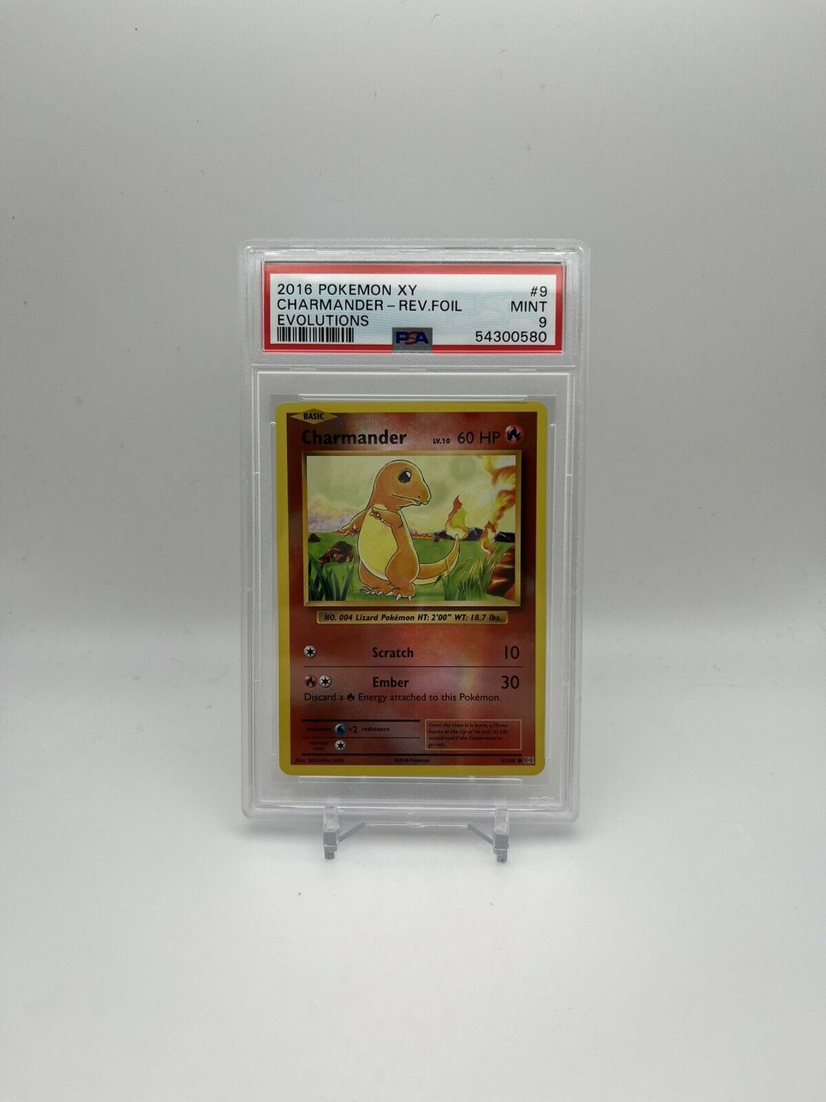 2016 Pokemon XY Evolutions Charmander Reverse Holo Foil 9/108 PSA 9 Mint