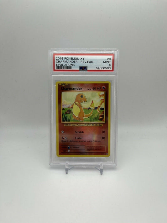 2016 Pokemon XY Evolutions Charmander Reverse Holo Foil 9/108 PSA 9 Mint