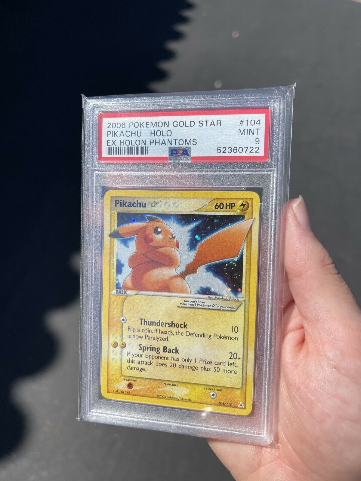 2006 Pokemon Holon Phantoms Gold Star Pikachu PSA 9 + SWIRL *FREE NEXT Grail Collectibles AZ 2006 Pokemon Holon Phantoms Gold Star Pikachu PSA 9 + SWIRL *FREE NEXT Grail Collectibles AZ