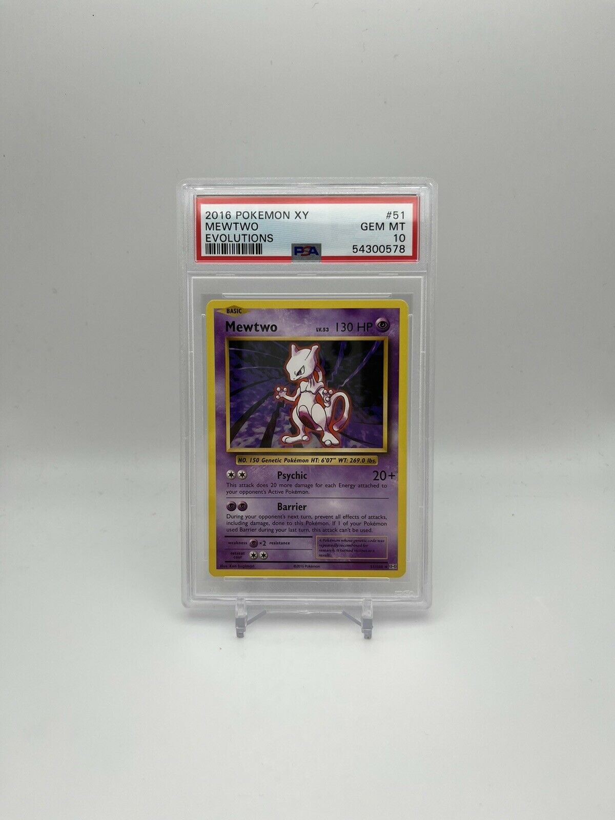 PSA 10 2016 Pokemon XY MEWTWO #51 XY Evolutions GEM MINT