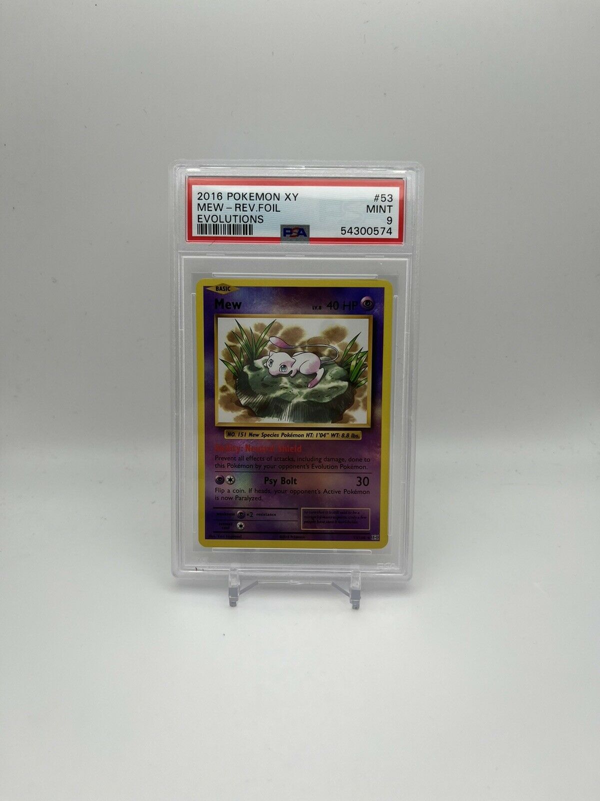 2016 Pokemon XY Evolutions Mew Reverse Foil PSA 9 #53