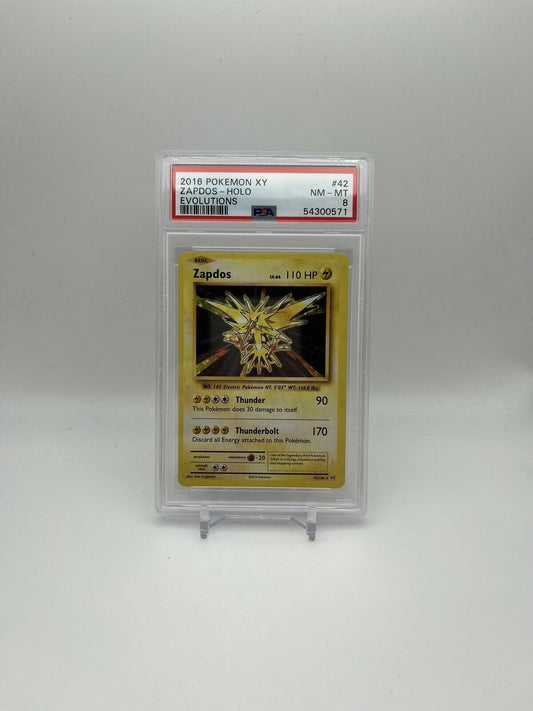 2016 Pokemon XY Evolutions #42 Zapdos Holo PSA 8 NM-MT 42/108