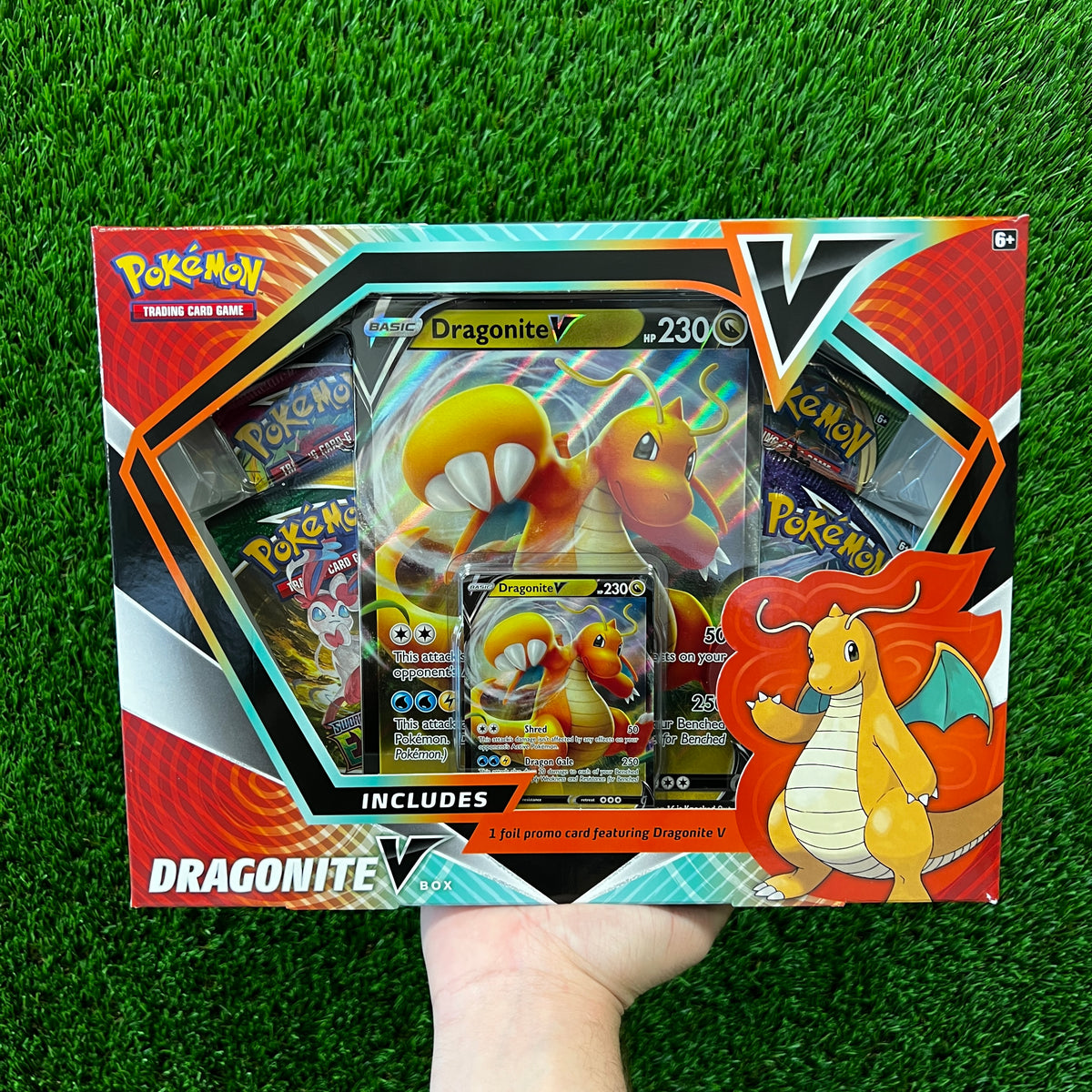 dragonite pokemon card box Pokemon Sword & Shield Fusion Strike Dragonite V Box (4 Booster Packs, Foil Promo, Oversize Card & More)